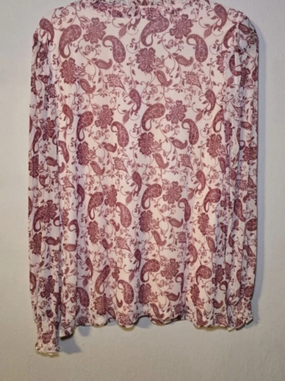 By Design Paisley Blouse in Pink & White Size XL